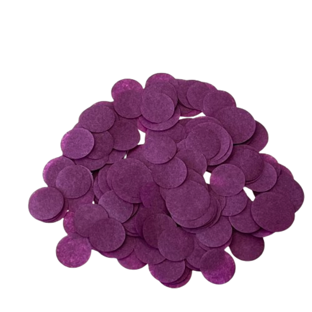 CONFETTI DE PAPEL SEDA MONOCOLOR PURPURA 15GR Y 30GR