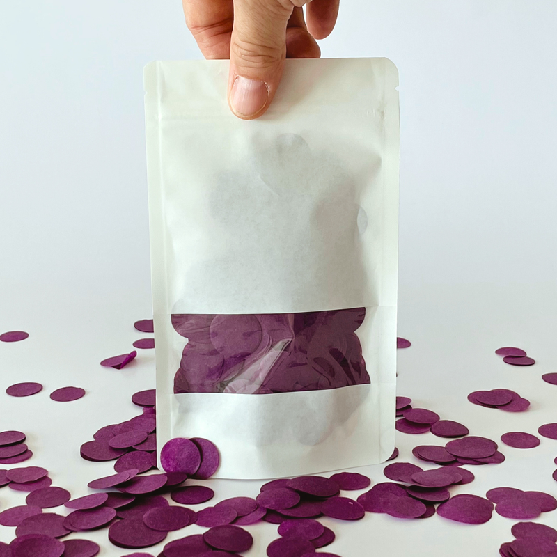 CONFETTI DE PAPEL SEDA MONOCOLOR PURPURA 15GR Y 30GR