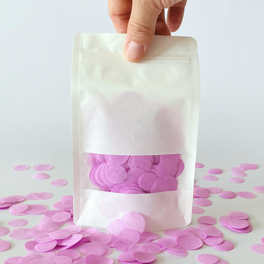 CONFETTI DE PAPEL SEDA MONOCOLOR MALVA 15GR Y 30GR