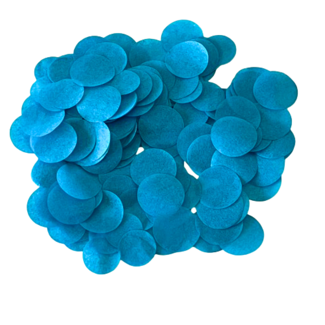CONFETTI DE PAPEL SEDA MONOCOLOR TURQUESA 15GR Y 30GR