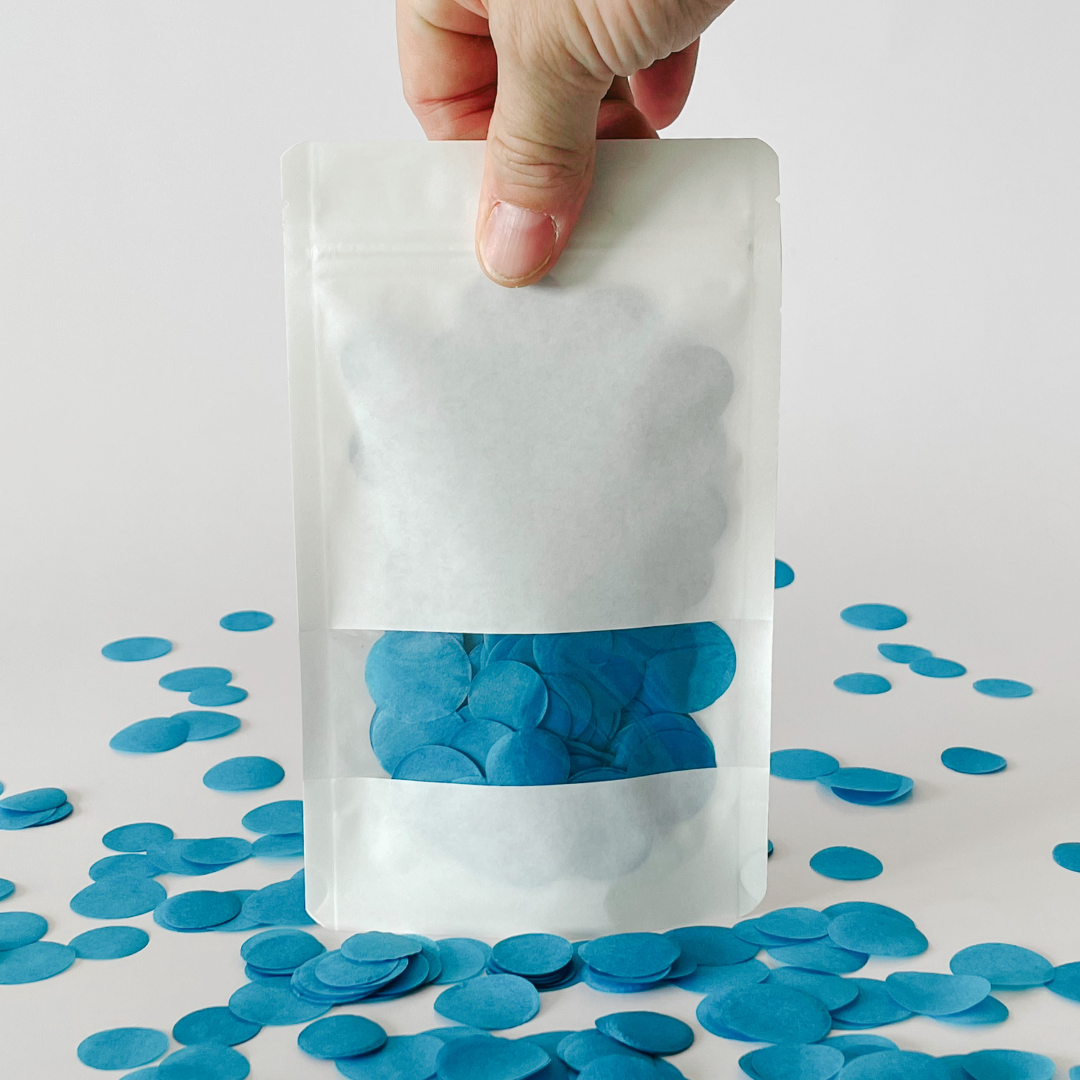 CONFETTI DE PAPEL SEDA MONOCOLOR TURQUESA 15GR Y 30GR