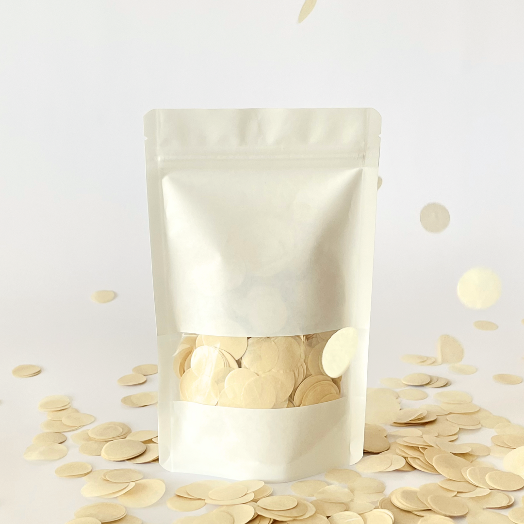 CONFETTI DE PAPEL SEDA MONOCOLOR MARFIL 15GR Y 30GR