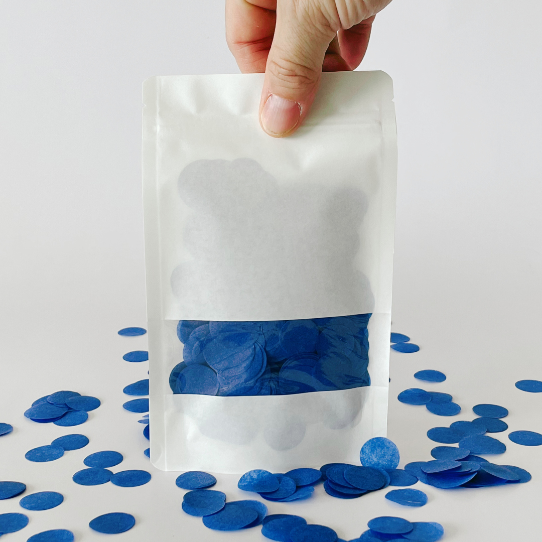 CONFETTI DE PAPEL SEDA MONOCOLOR MARINO 15GR Y 30GR