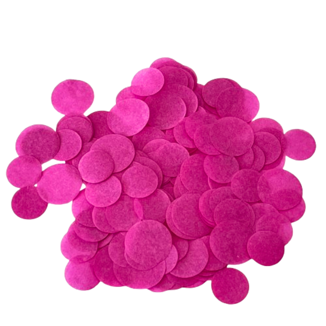 CONFETTI DE PAPEL SEDA MONOCOLOR FUCSIA EMPOLVADO 15GR Y 30GR