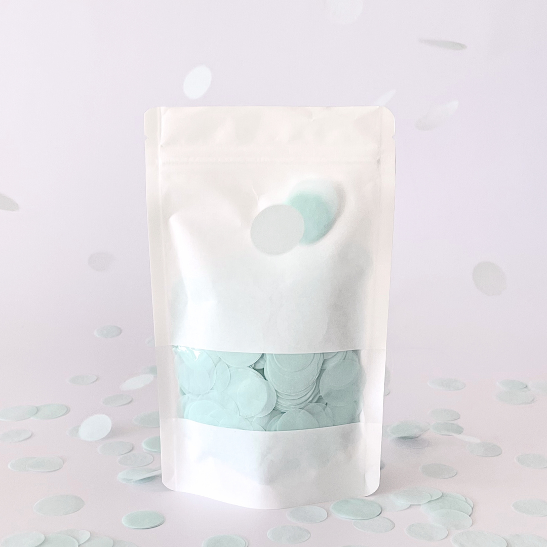 CONFETTI DE PAPEL SEDA MONOCOLOR MINT CLARO 15GR Y 30GR
