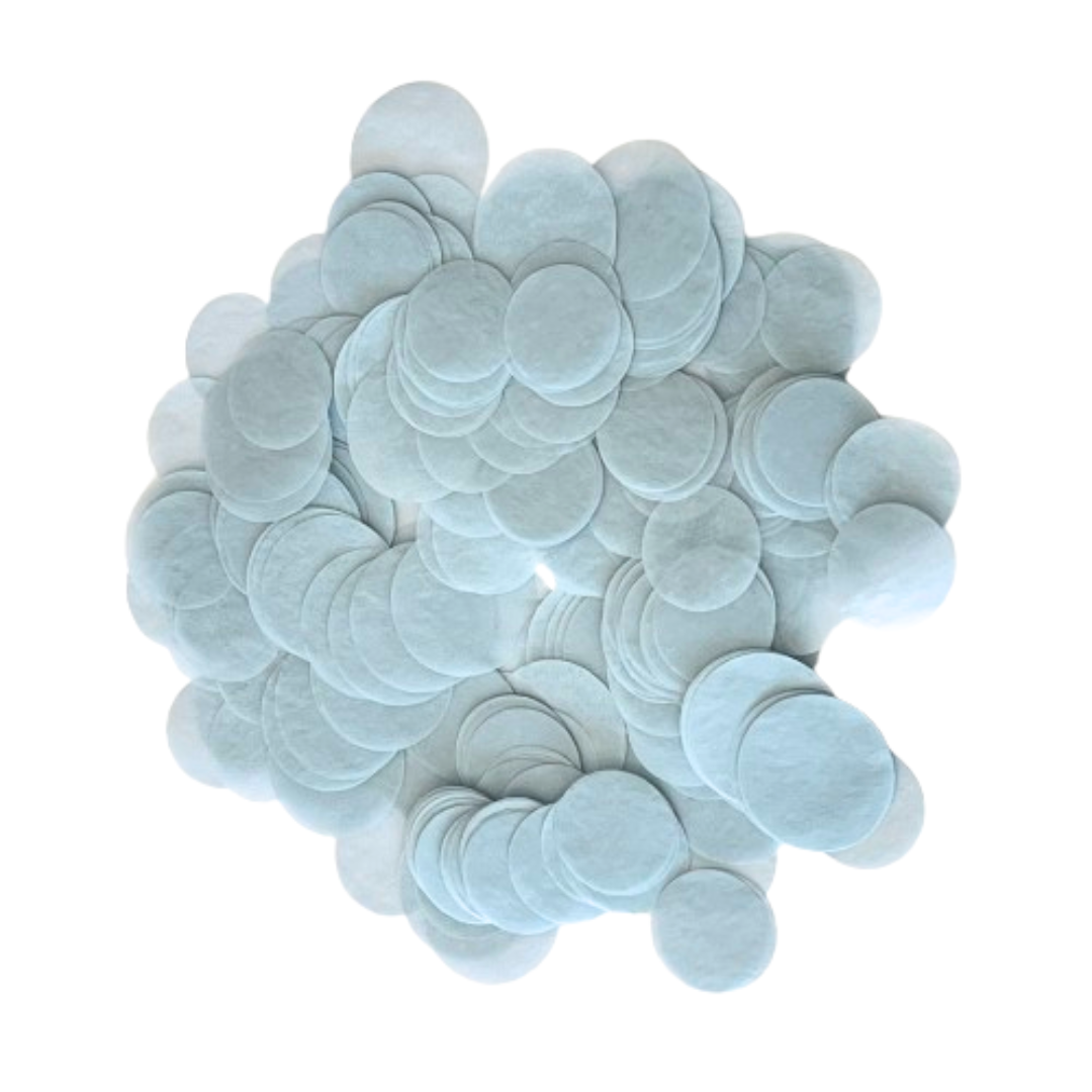 CONFETTI DE PAPEL SEDA MONOCOLOR AZUL CLARO EMPOLVADO 15GR Y 30GR