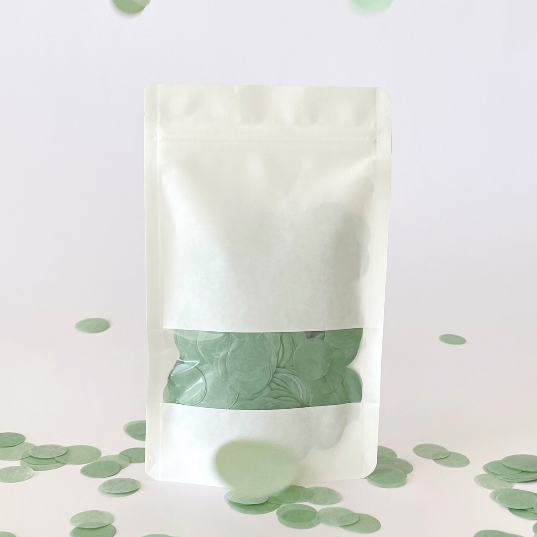 CONFETTI DE PAPEL SEDA MONOCOLOR EUCALIPTO 15GR Y 30GR