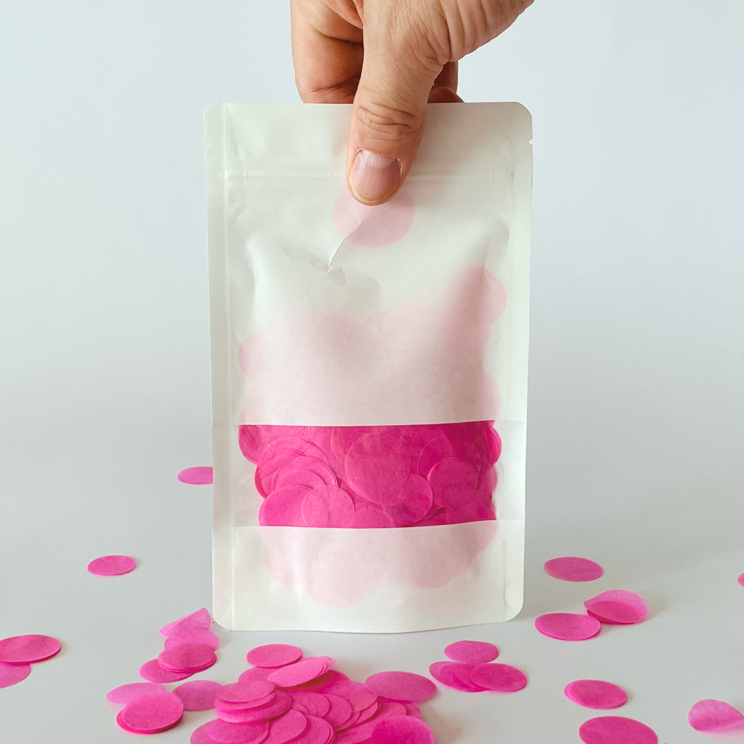 CONFETTI DE PAPEL SEDA MONOCOLOR ROSA FUERTE 15GR Y 30GR