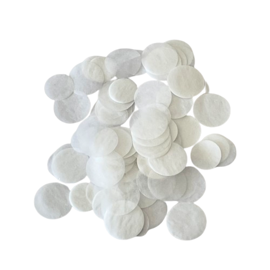 CONFETTI DE PAPEL SEDA MONOCOLOR BLANCO 15GR Y 30GR
