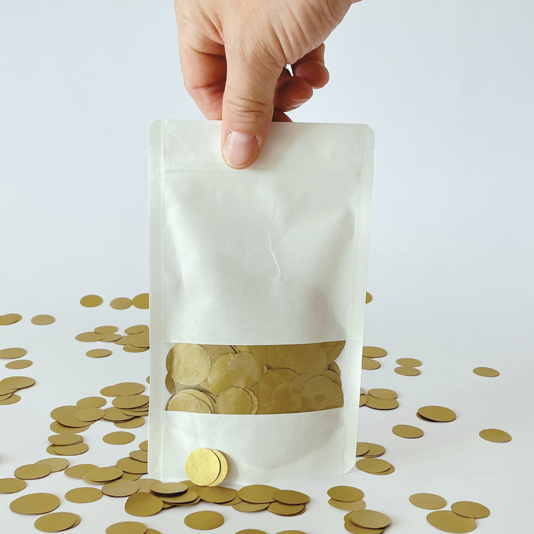 CONFETTI DE PAPEL SEDA MONOCOLOR ORO METALIZADO MATE 15GR Y 30GR