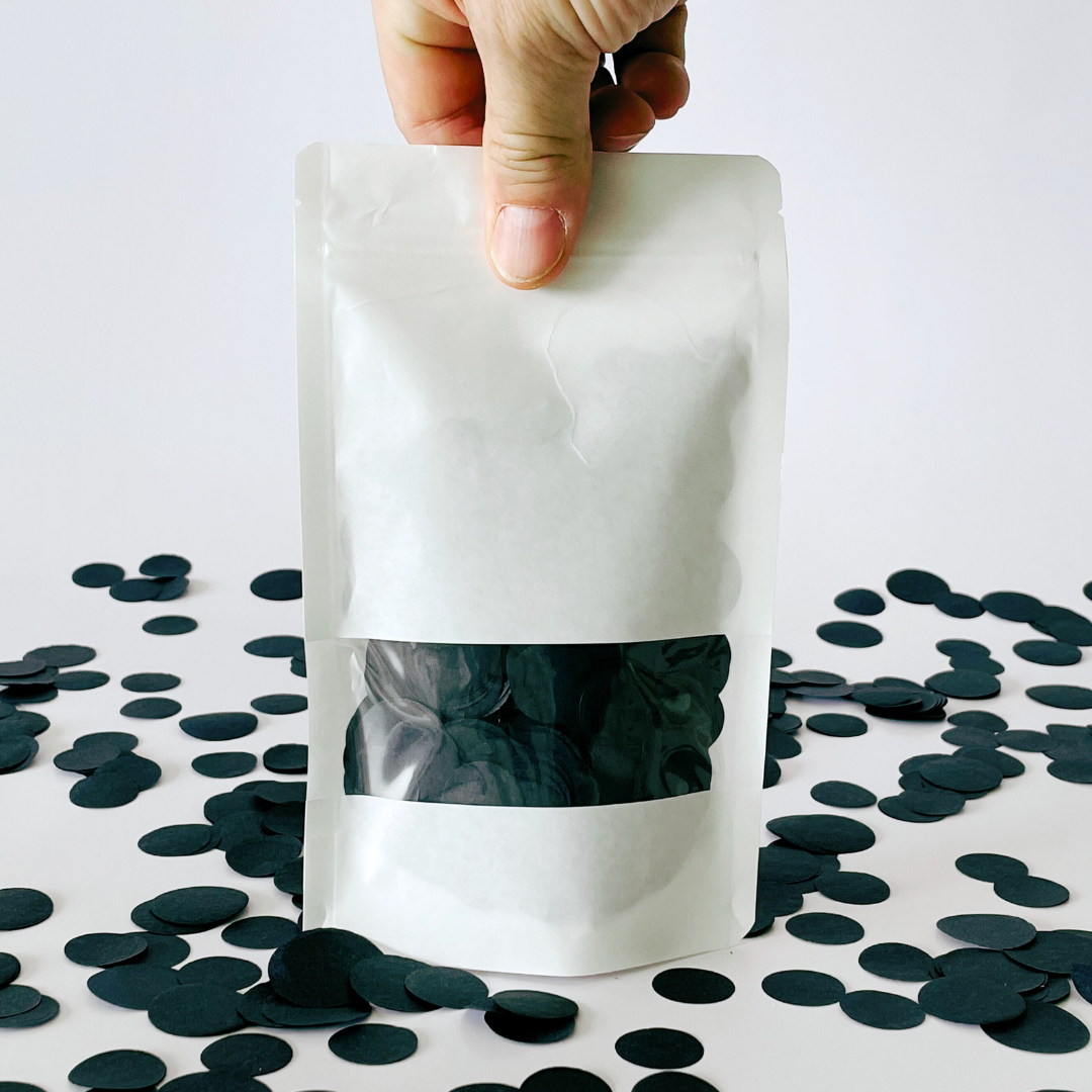 CONFETTI DE PAPEL SEDA MONOCOLOR NEGRO 15GR Y 30GR