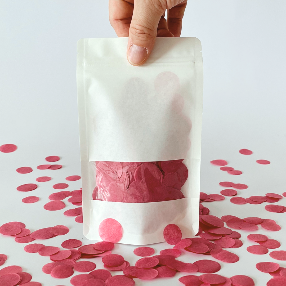 CONFETTI DE PAPEL SEDA MONOCOLOR FRAMBUESA 15GR Y 30GR