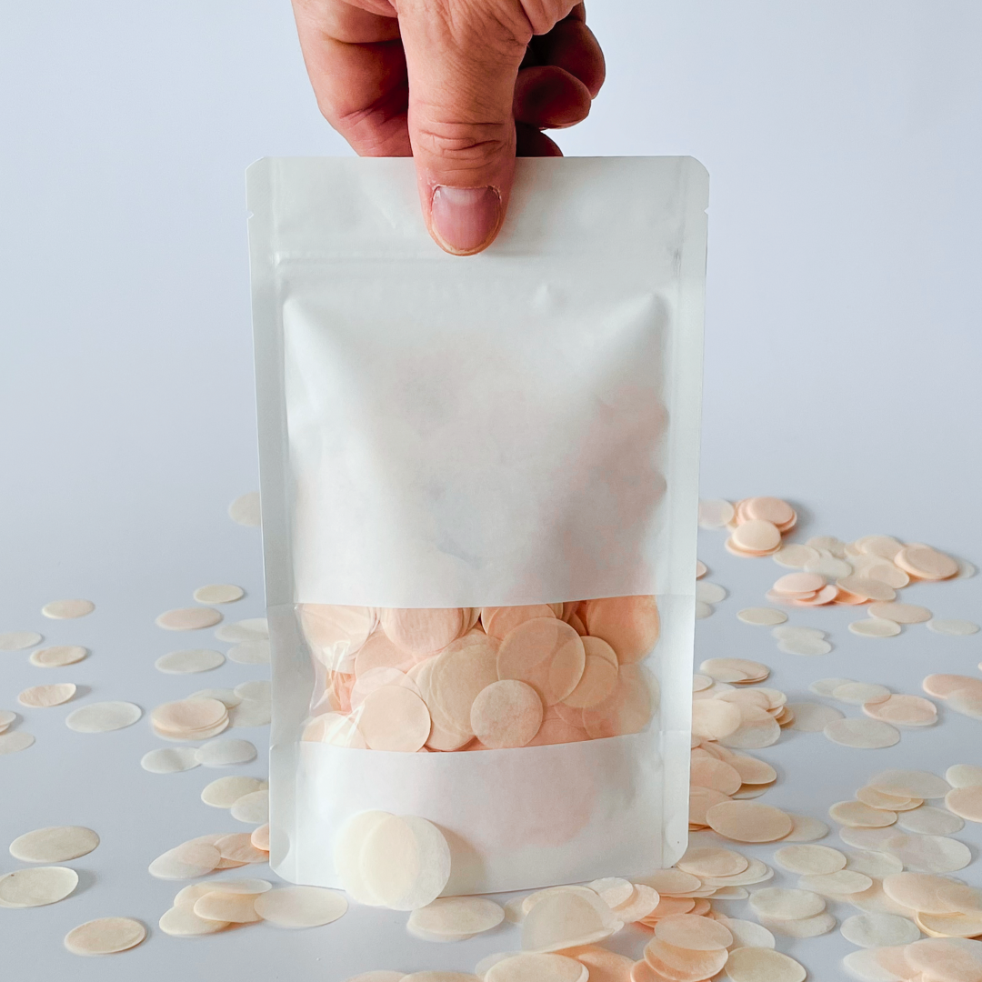 CONFETTI DE PAPEL SEDA MONOCOLOR CHAMPAGNE 15GR Y 30GR