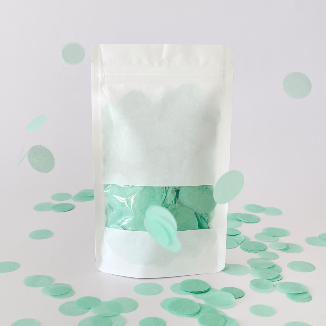 CONFETTI DE PAPEL SEDA MONOCOLOR MINT 15GR Y 30GR