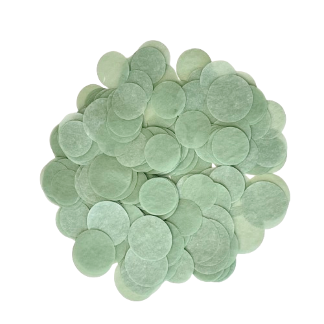 CONFETTI DE PAPEL SEDA MONOCOLOR VERDE CLARO 15GR Y 30GR