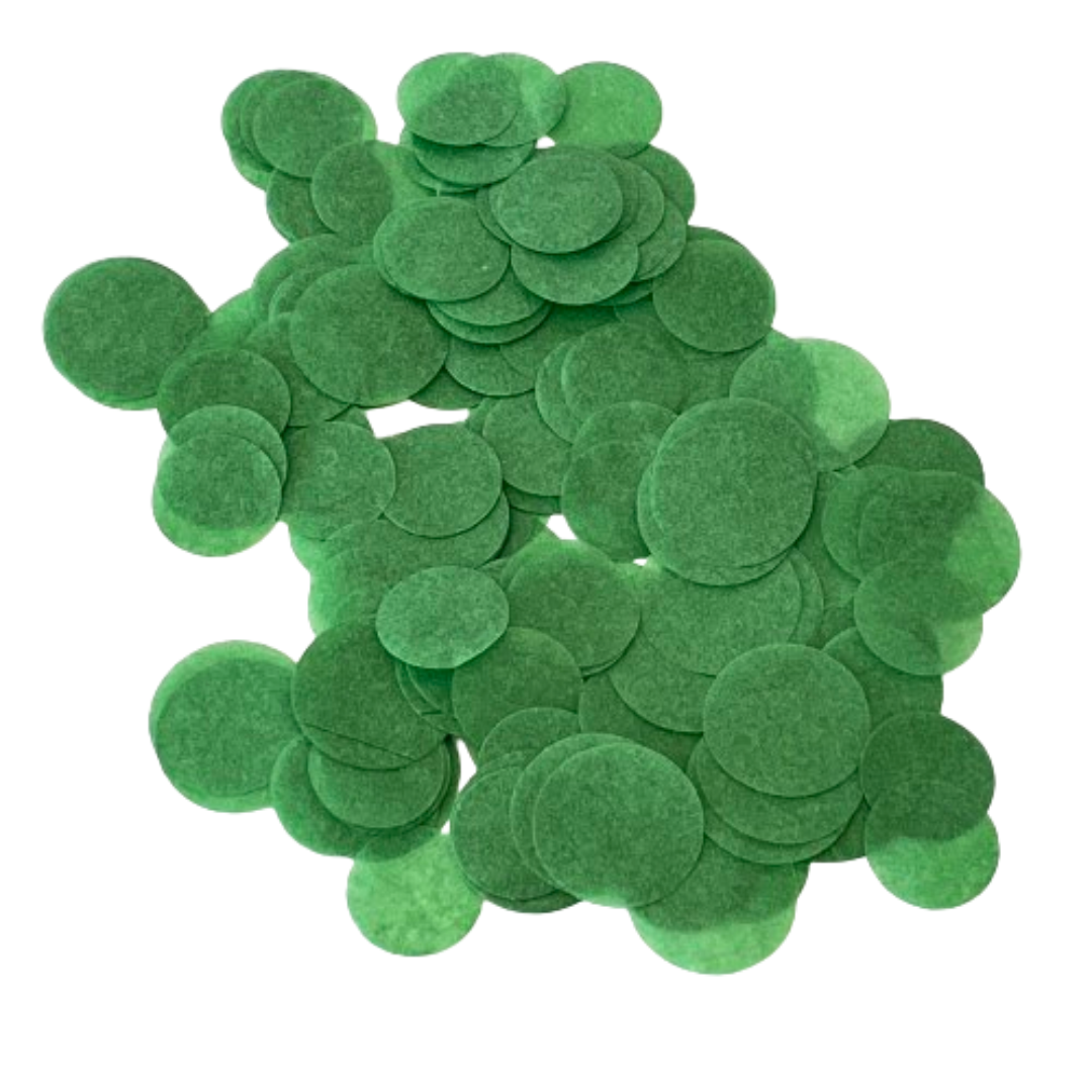 CONFETTI DE PAPEL SEDA MONOCOLOR VERDE ABETO 15GR Y 30GR