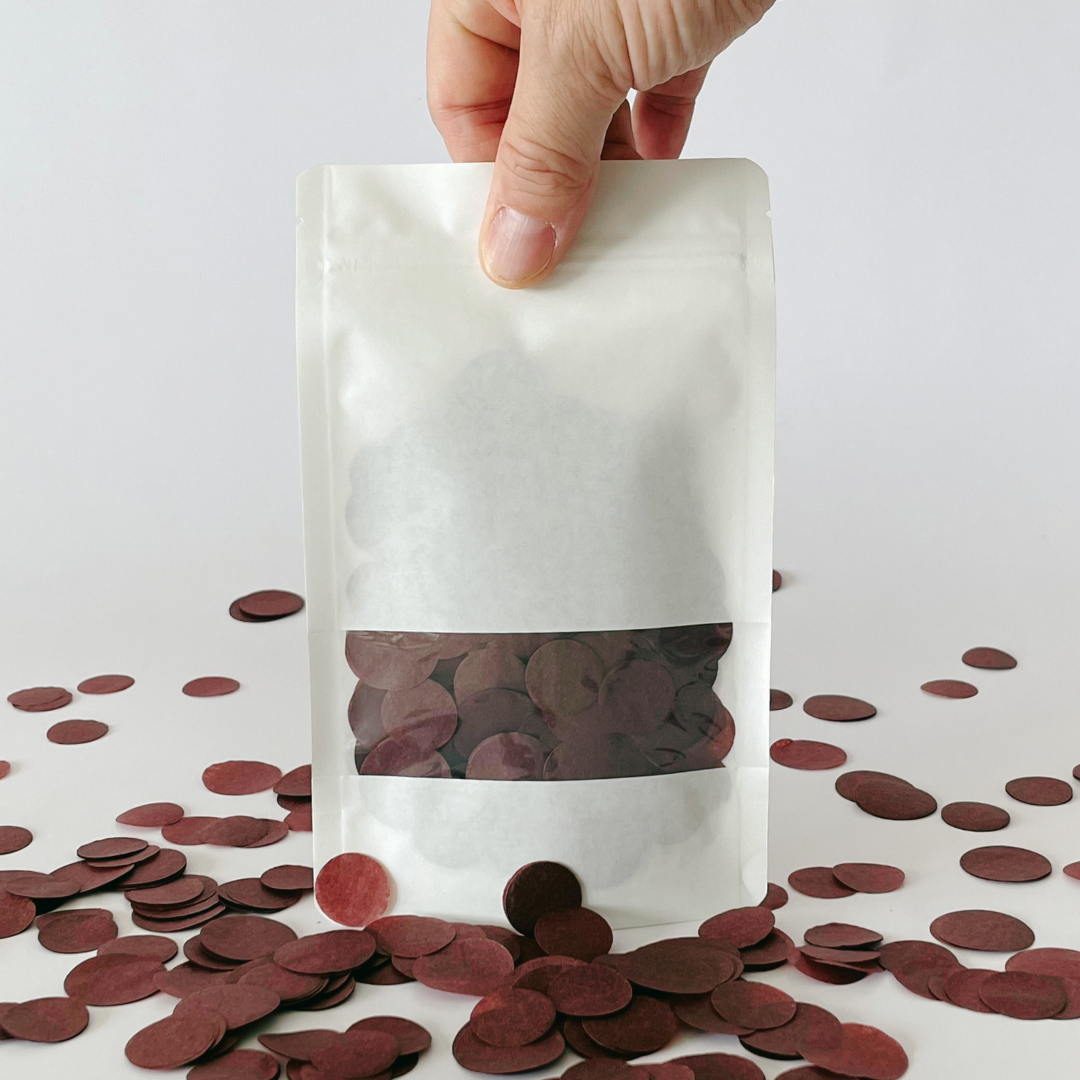 CONFETTI DE PAPEL SEDA MONOCOLOR CHOCOLATE 15GR Y 30GR