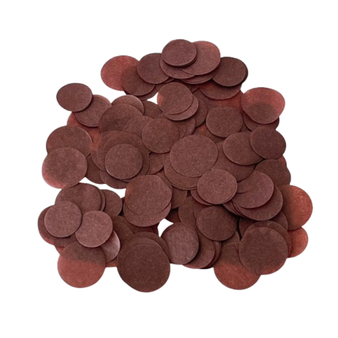 CONFETTI DE PAPEL SEDA MONOCOLOR CHOCOLATE 15GR Y 30GR