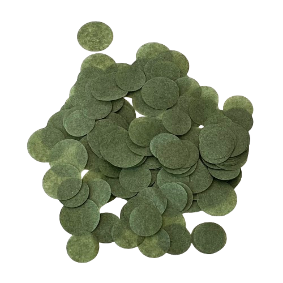 CONFETTI DE PAPEL SEDA MONOCOLOR OLIVA 15GR Y 30GR