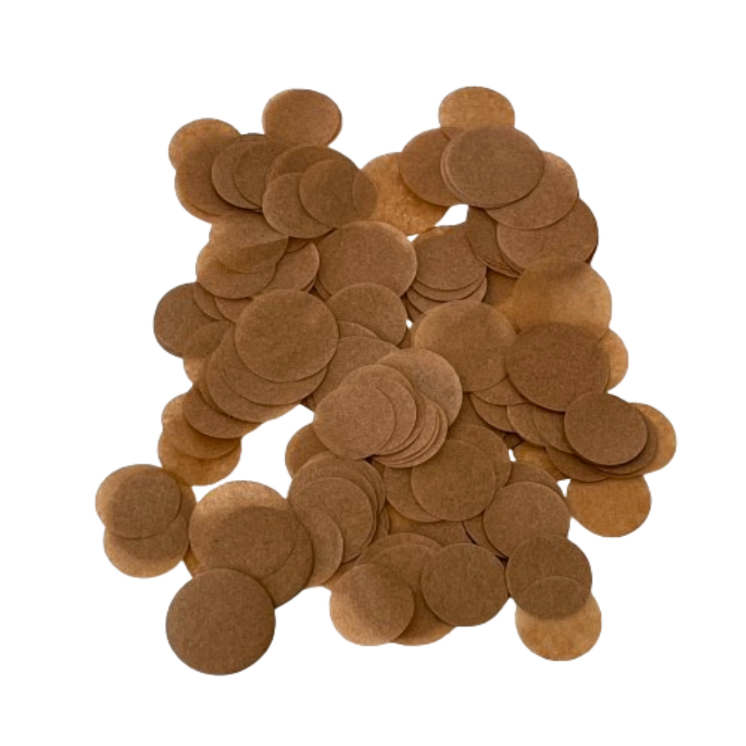 CONFETTI DE PAPEL SEDA MONOCOLOR MARRON 15GR Y 30GR