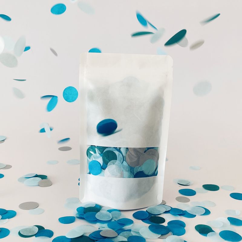 CONFETTI DE PAPEL SEDA MIX TURQUESA 30GR Y 250GR