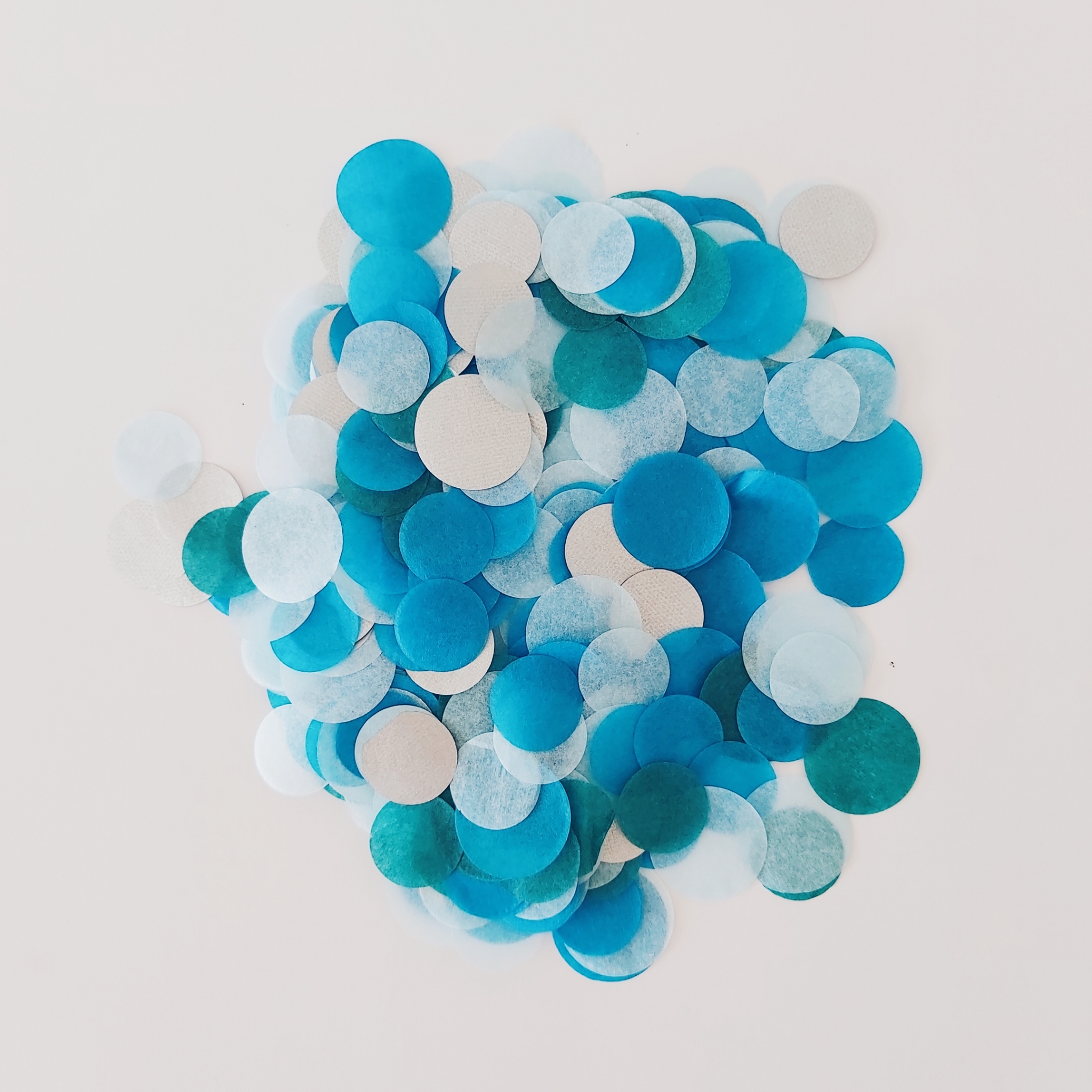 CONFETTI DE PAPEL SEDA MIX TURQUESA 30GR Y 250GR