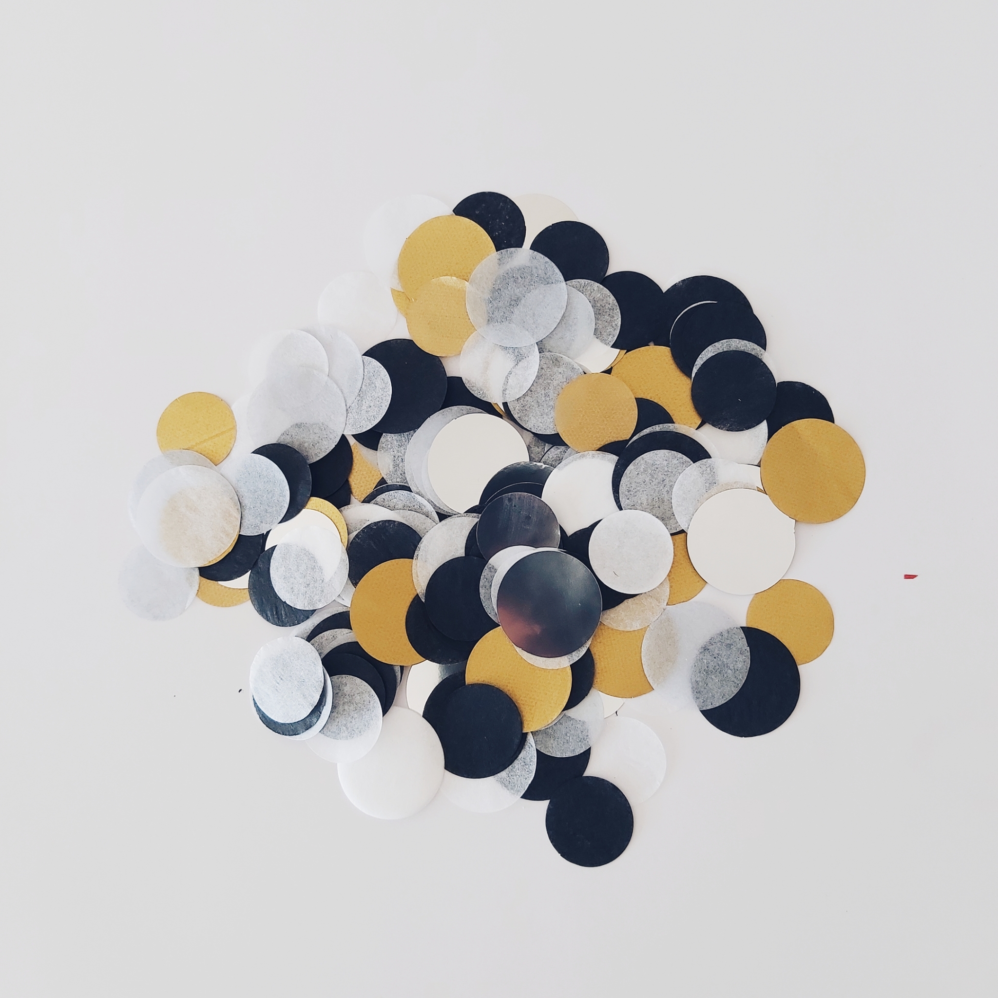 CONFETTI DE PAPEL SEDA MIX BLACK WHITE 30GR Y 250GR