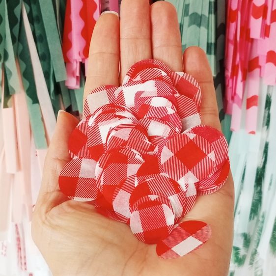 CONFETTI DE PAPEL SEDA MIX GREEN + MINIVICHY ROJO BLANCO 30GR Y 240GR
