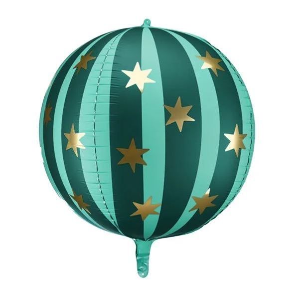 GLOBO ESFERA FOIL  ESTRELLADO VERDE AZUL 75CM