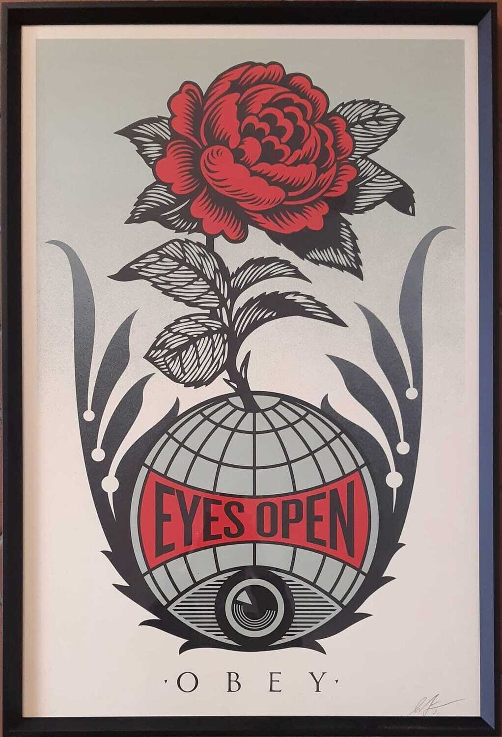 OBEY SHEPHARD FAIREY- Eyes open - con cornice