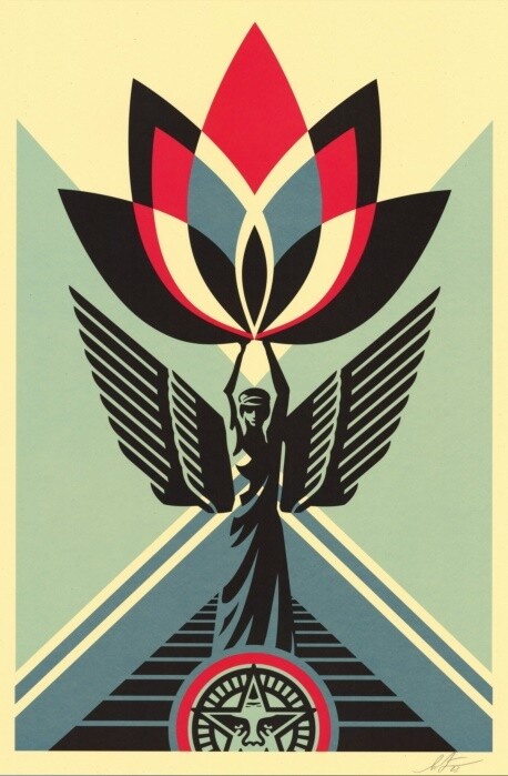 OBEY SHEPHARD FAIREY- Lotus angel
