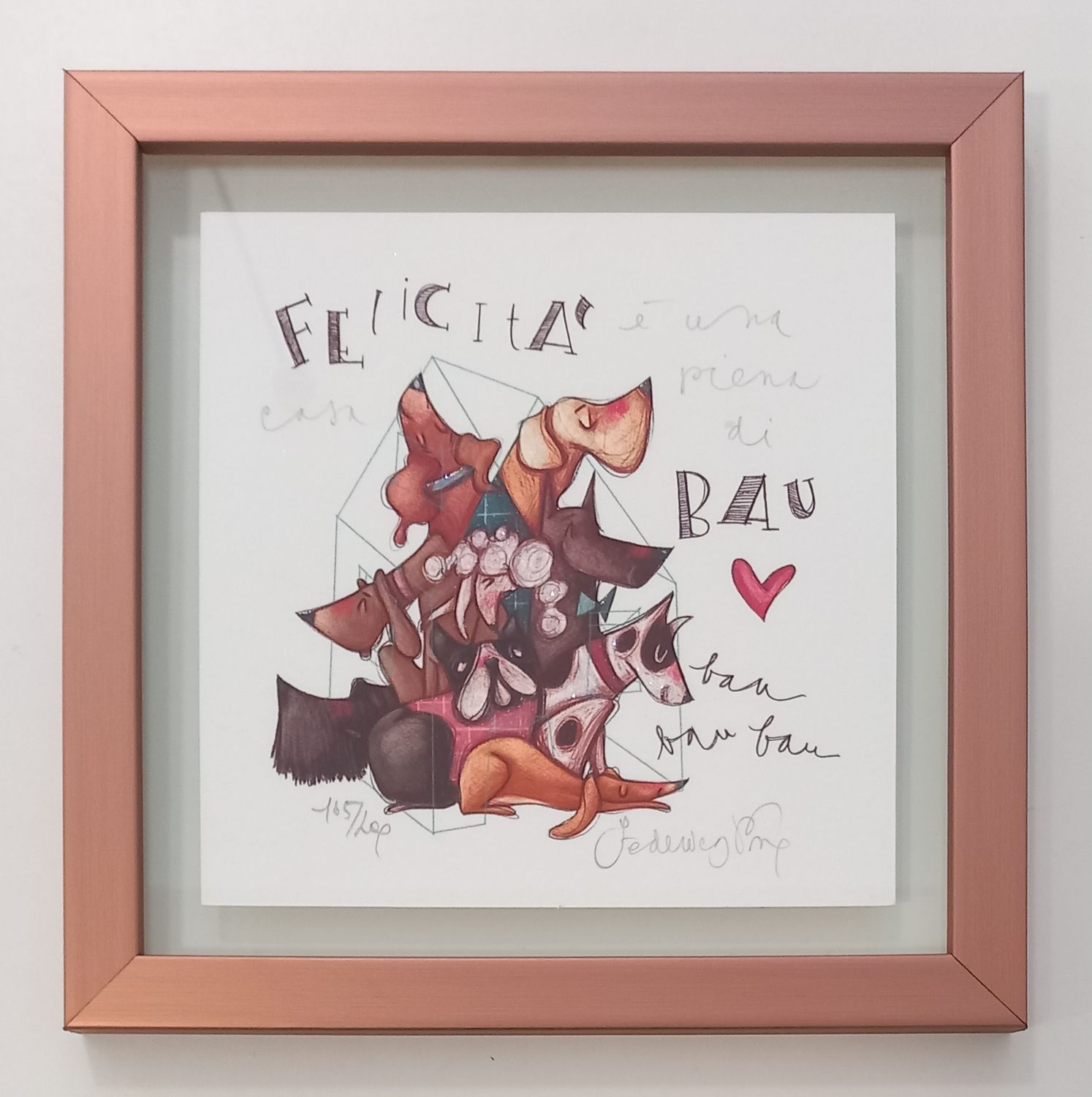 PORRO - Felicità bau - con cornice