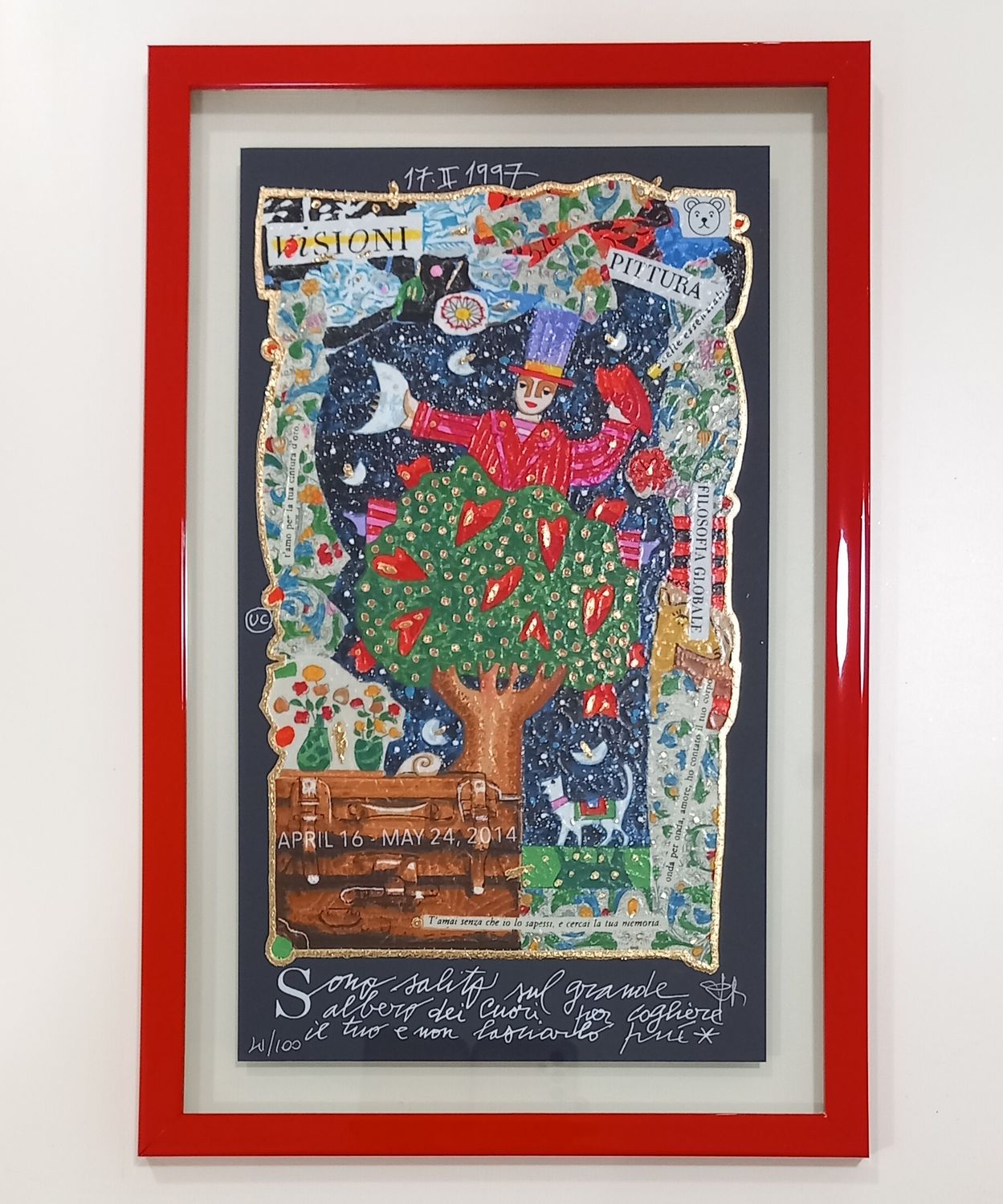 MUSANTE - Grande albero di cuori - con cornice