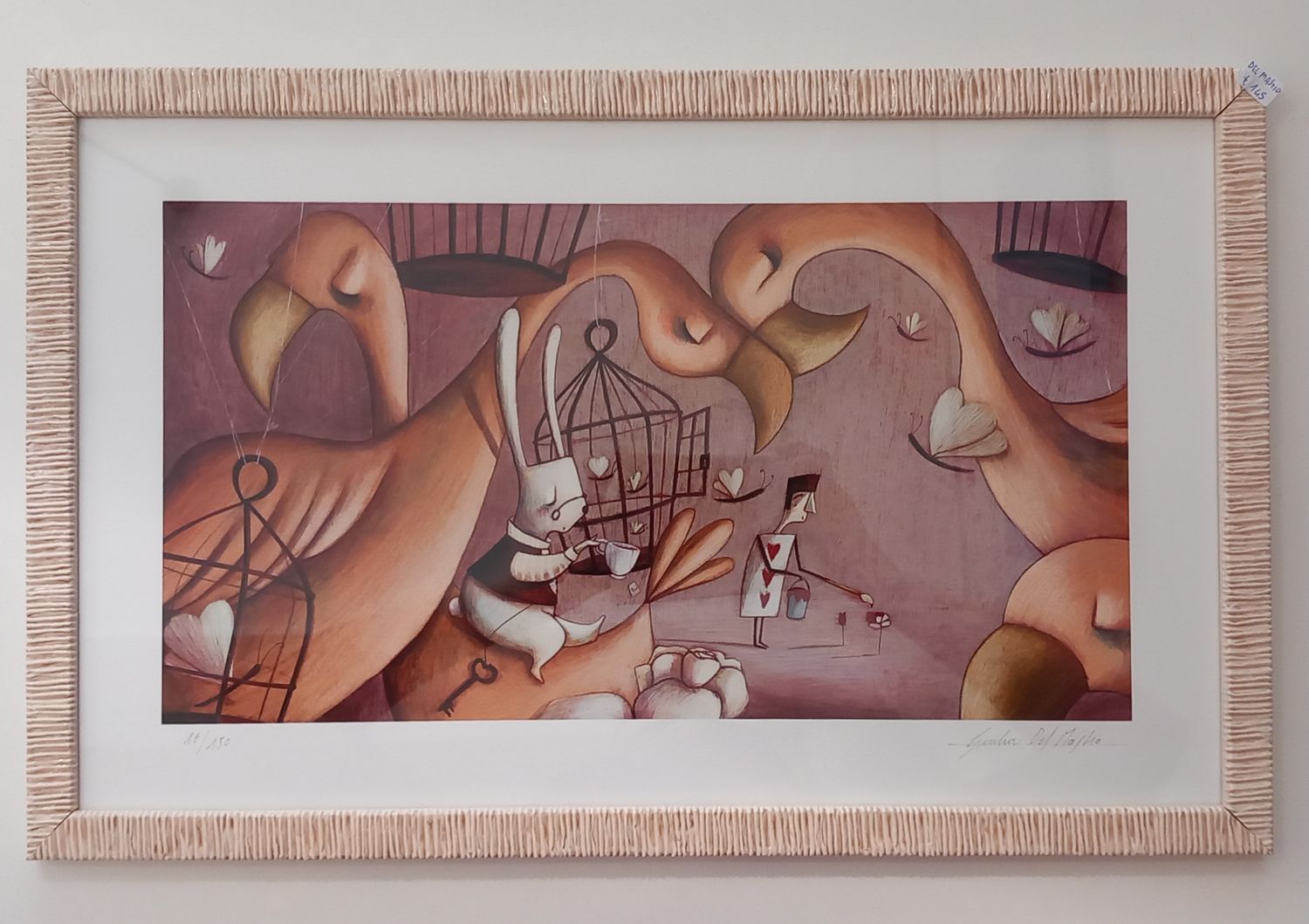 DEL MASTIO - Fenicotteri rosa - con cornice