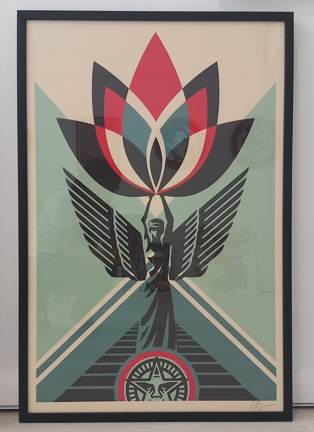 OBEY SHEPHARD FAIREY- Lotus angel - con cornice