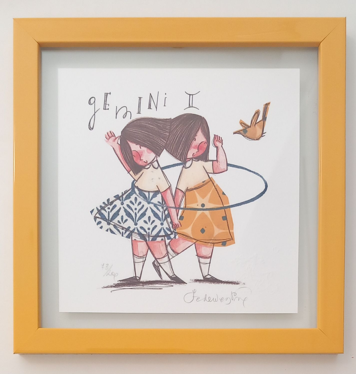 PORRO - Segno zodiacale GEMELLI - con cornice