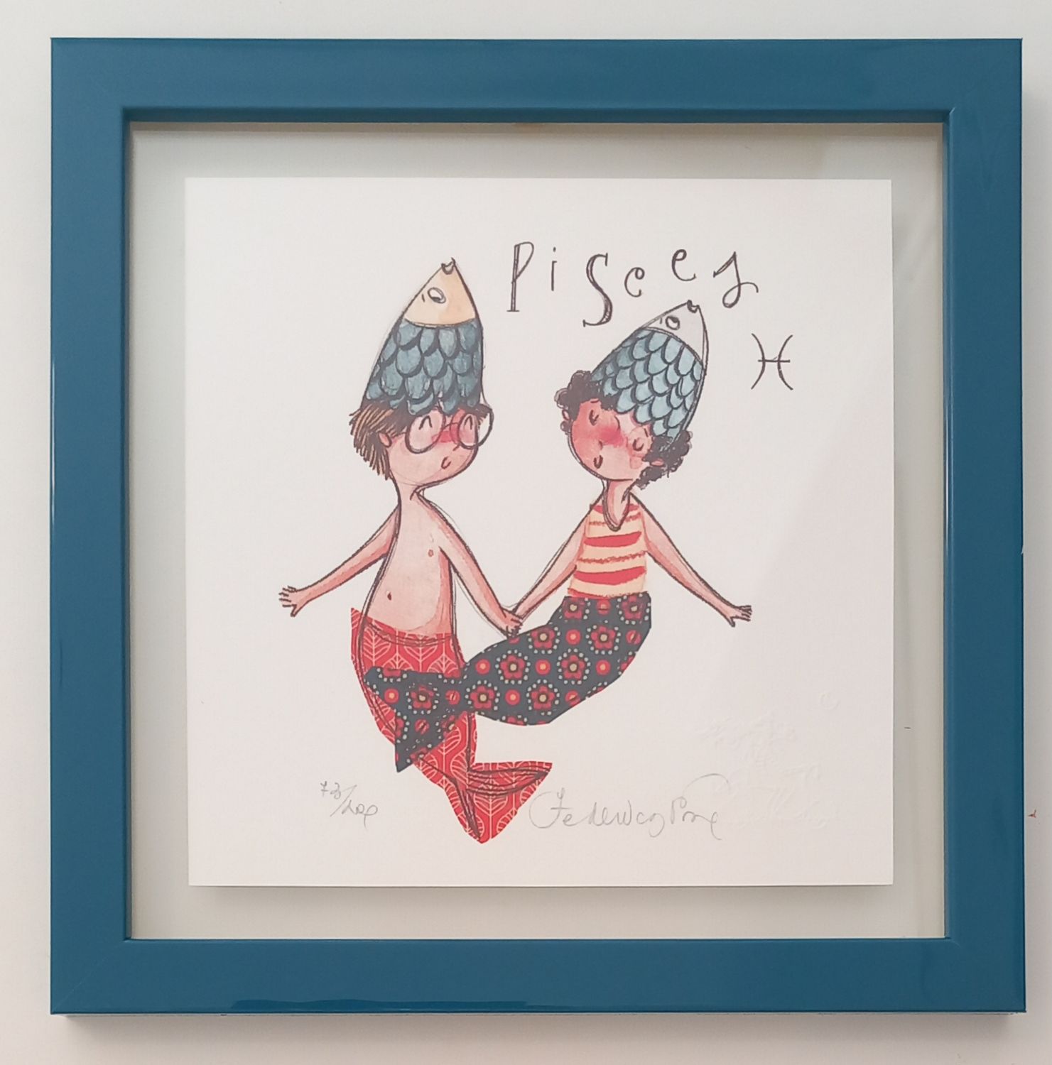 PORRO - Segno zodiacale PESCI - con cornice