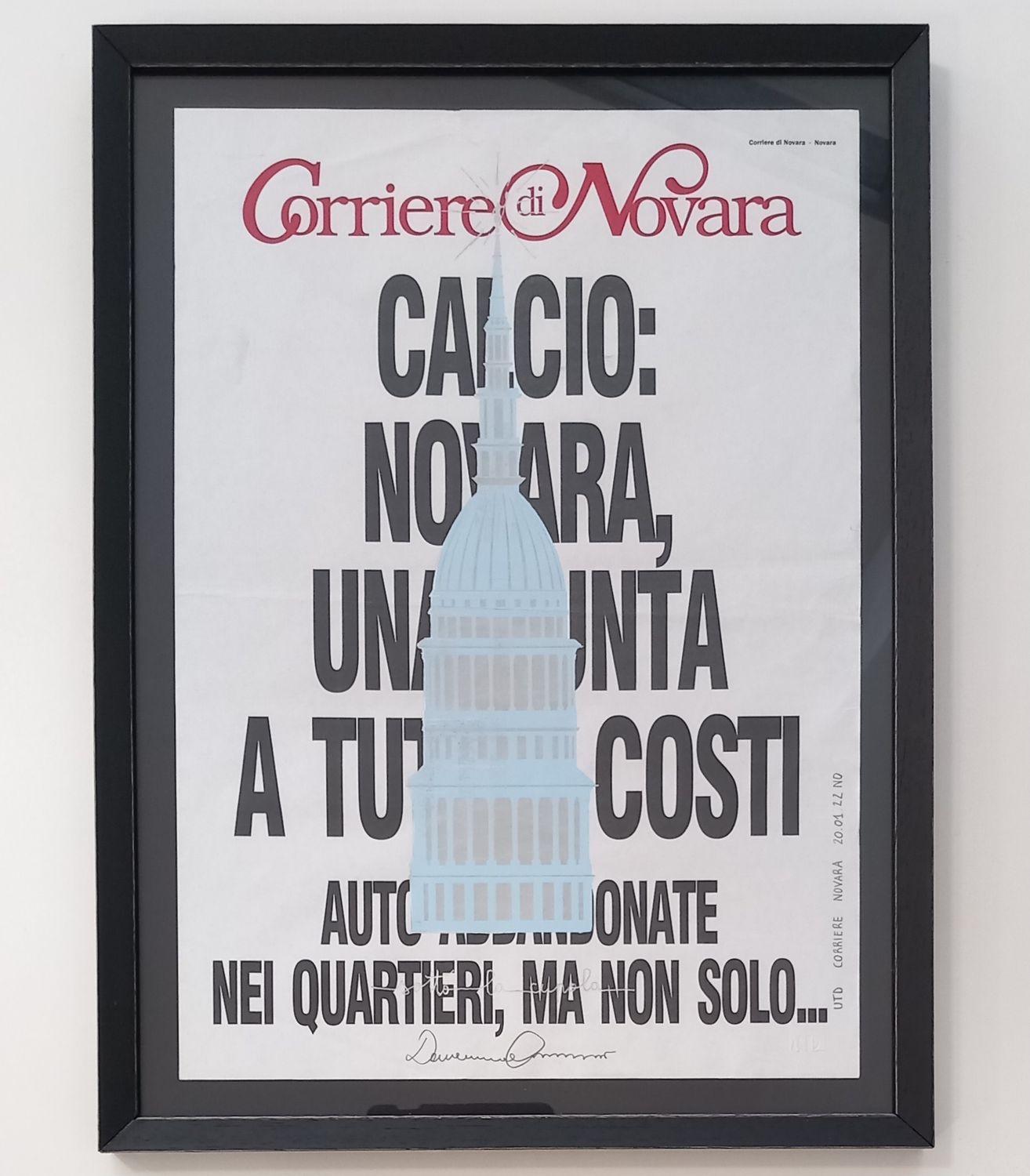 AMOROSO - Under the Dome (Carta Strillone) - con cornice