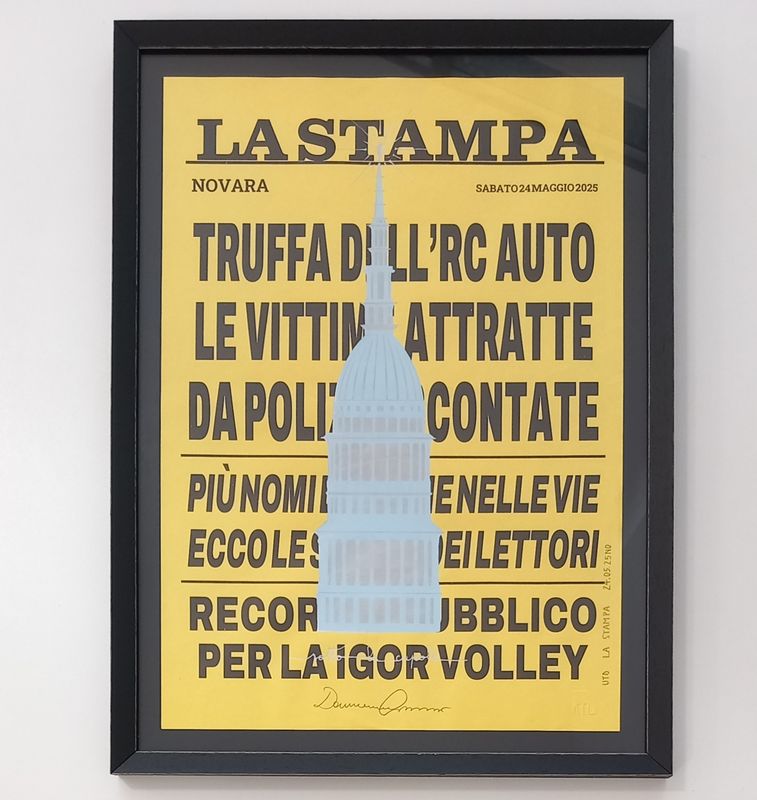 AMOROSO - Under the Dome (Carta Strillone) - con cornice