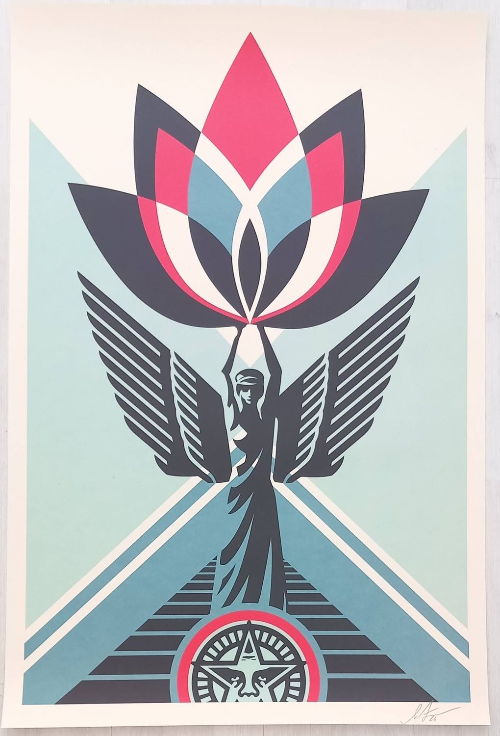 OBEY SHEPHARD FAIREY- Lotus angel