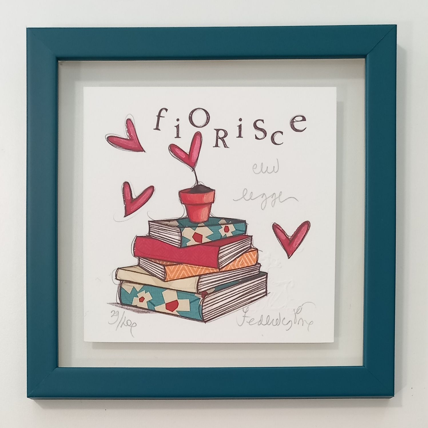 PORRO - Fiorisce chi legge - con cornice