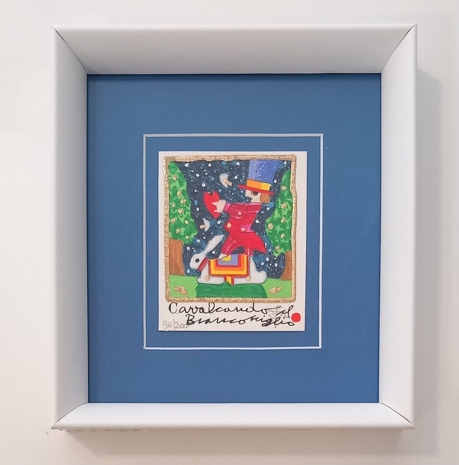 MUSANTE - Cavalcando Bianconiglio - con cornice