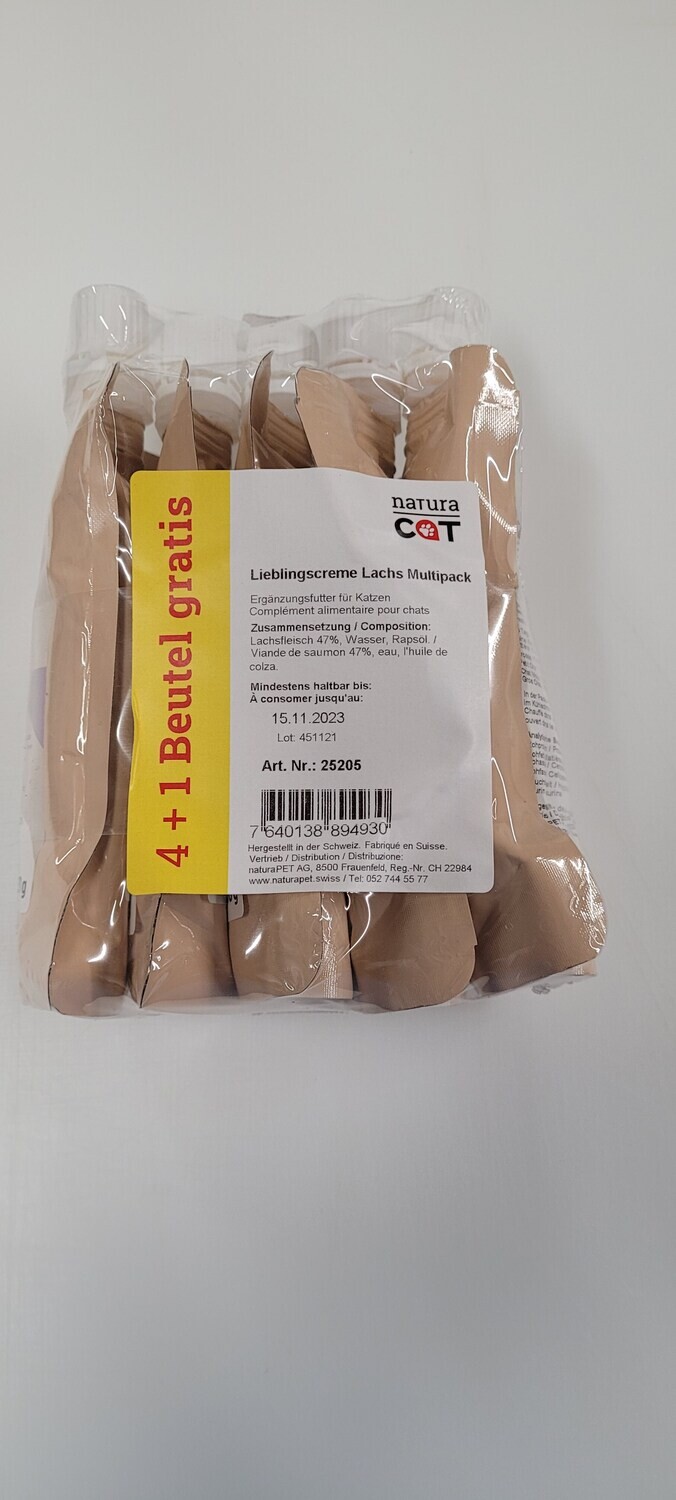 Lieblingscreme für Katzen Lachs Multipack
