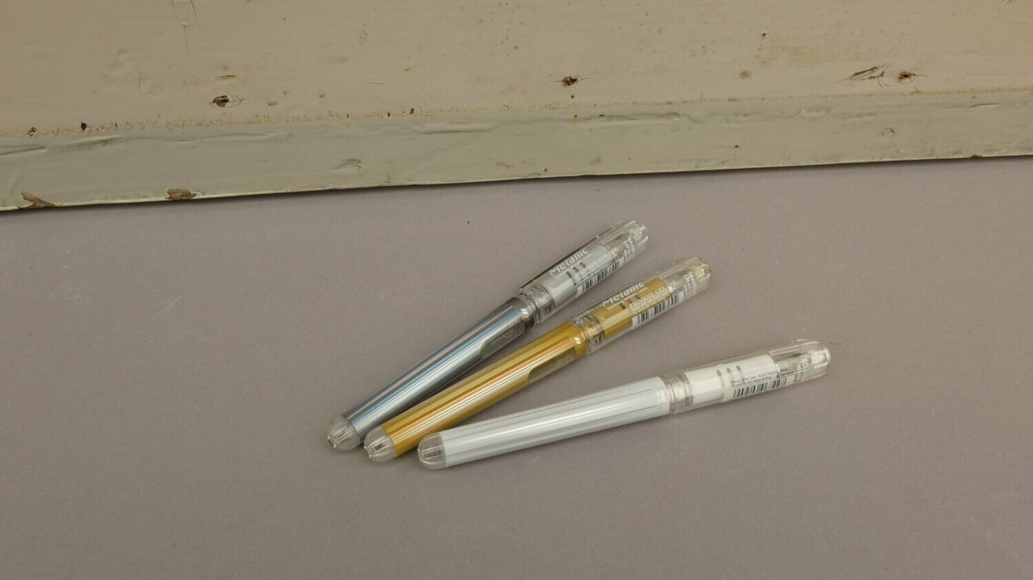 Gelpen wit, goud, zilver