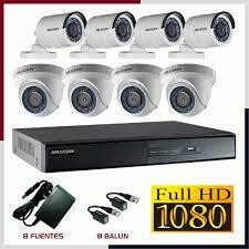 KIT DE 8  CÁMARAS TUBO 1080P HIKVISION