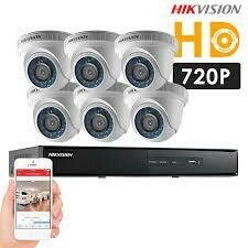 KIT DE 6  CÁMARAS TUBO/ DOMO 720P HIKVISION