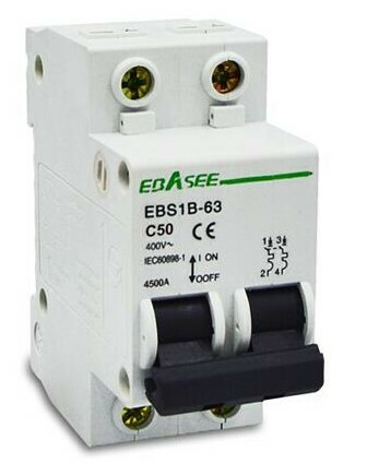 BREAKER DE RIEL 2 POLOS - 6KA/400V.