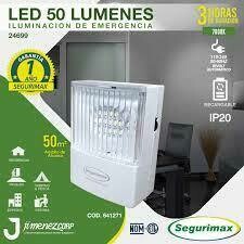 SEGURIMAX ILUMINACION EMERGENCIA, SELECIONA: MODELO 24699 / LED 50 LUMENES - ENCHUFE RETRACTIL- Autonomía 3 horas - Dimensión 64 x 86 x 39 mm