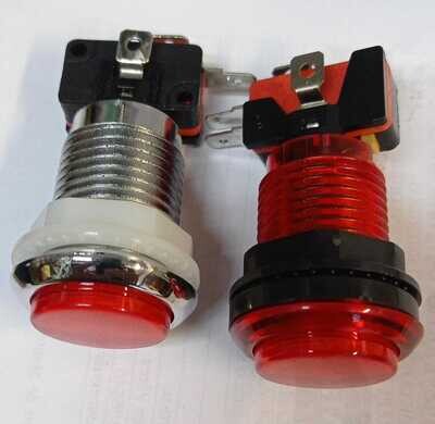 PULSADOR LUMINOSO LED 27MM ROJO