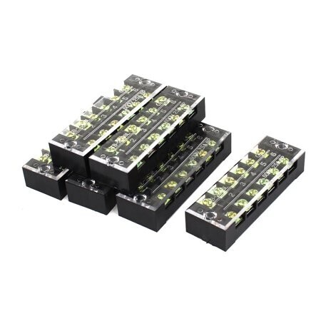 TB​-1506  BORNERA NEGRAS CON TAPA TRANSPARENTE 15A
